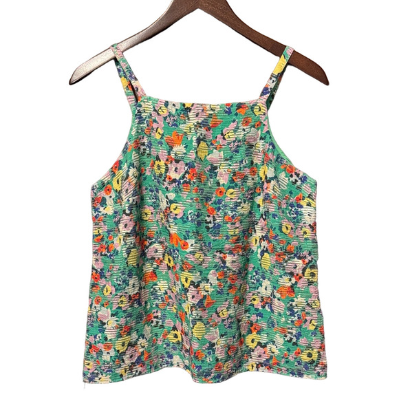 Anthropologie Maeve Quinn Textured Multicolor Floral Cami Tank Size 6 - Picture 3 of 4